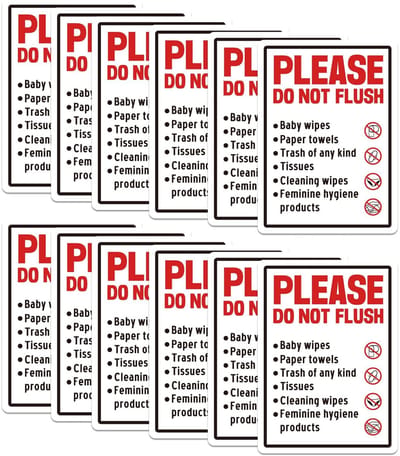Dailygoods- Toilet Sticker Waterdicht - 12 Stuks - 13x18cm - Zelfklevend - Herinneringsstickers - Voor Openbare Toiletten - Herinneringsbord