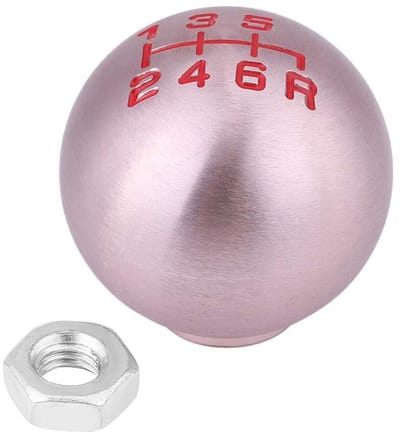 Dailygoody - Aluminium Versnellingspook Knop - 6 Versnellingen - Modern Design - Geschikt voor Honda - Ronde Vorm - Inclusief Installatie Hardware