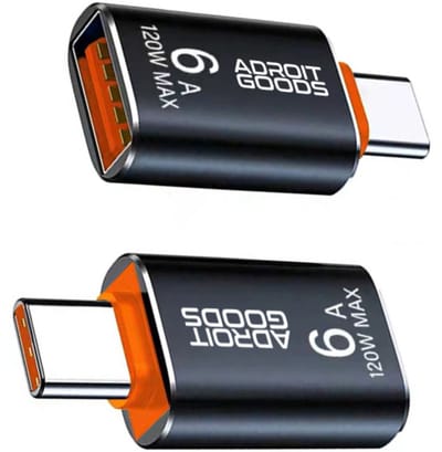AdroitGoods Type-C naar USB 3.1 Adapter – 10Gbps supersnelle overdracht & 120W laadkracht - 1 stuk - Zwart