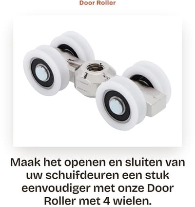 Dailygoods- Deurroller Hoogwaardige Staal - 4 Wielen - Vervangingsset - Tot 150kg - Eenvoudige Installatie - Duurzaam en Betrouwbaar