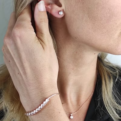 Mary Crystal Mia Sets - Roségoud en kristal