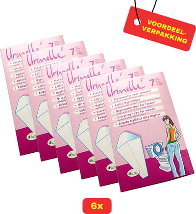 6x Urinelle Plaskokers voor Vrouwen - 6x 7 stuks - Voordeelverpakking!