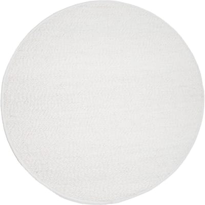 Vloerkleed Stone White Rond ø160 cm - Wollen Design Vloerkleed in Scandinavische / Japandi Stijl