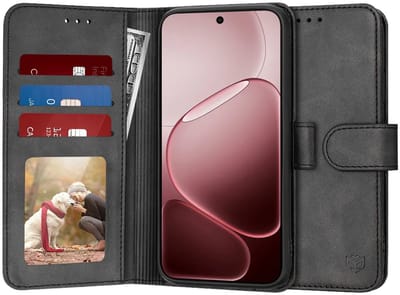 Hoesje geschikt voor Oppo A6 Pro - Techsuit Diary Book Wallet Case - Zwart