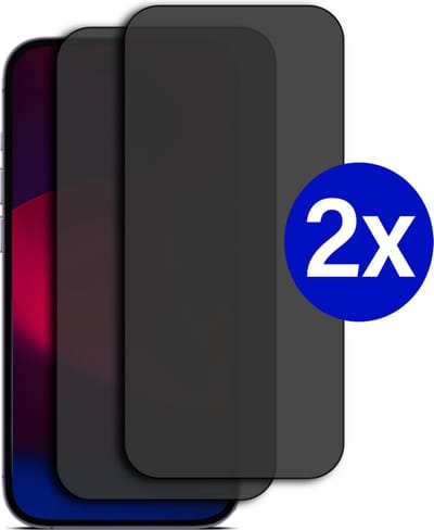 Double Pack - Screenprotector geschikt voor iPhone 15 - Privacy - Tempered Glass - Beschermglas - Glas - 2x Screenprotector - Privacy screenprotector