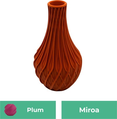 Miroa design vaas – Decoratieve vaas - Plum - 3d geprinte vaas – geschikt voor droogbloemen - 20CM