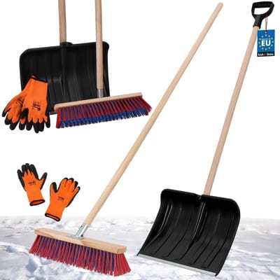 Sneeuwschep Set - Winter Gereedschap - Sneeuw Ruimen - Inclusief Handschoenen - 131 cm Steel