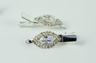 Duckklem met ovaal glas strass steen