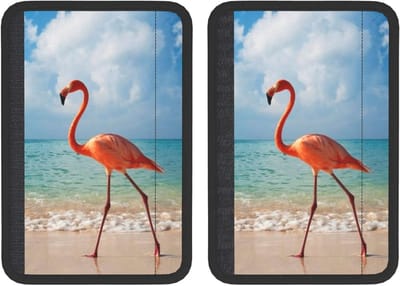 Autogordel Pads - Veiligheidsgordel Covers - Comfortabel Rijden - Neopreen Materiaal - Universele Pasvorm - Roze Flamingo