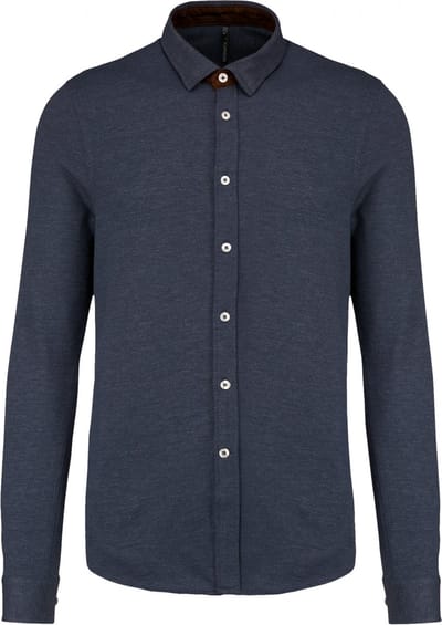 Kariban Jacquard overhemd lange mouwen K507 - Jacquard blue - M