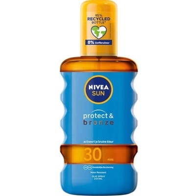 NIVEA SUN Protect & Bronze Zonnebrand Olie Spray SPF 30 - Zonnespray - Waterproof - Zonneolie - 200 ml