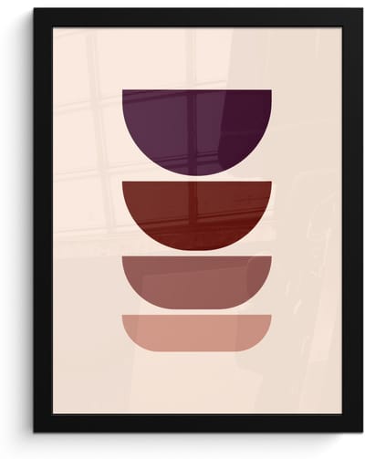 Poster in lijst - Fotolijst 30x40 cm - Posters - Harmonieus - Symmetrisch - Rood - Posterlijst zwart - Decoratie - Wanddecoratie woonkamer - Muurdecoratie slaapkamer