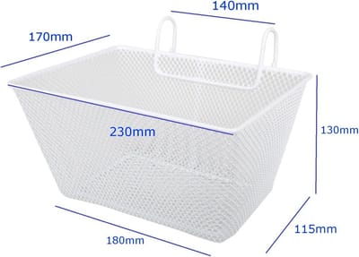 Kinder Fietsmand - Jongens Meisjes - Spullen Vervoeren - Universeel Inzetbaar - 24 x 20 x 17 cm - Wit