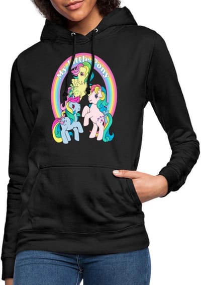 My Little Pony Retro Kleurige Ponys Met Regenboog Hoodie Dames