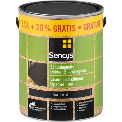 Sencys Fence Stain Lak Dekkend Zijdeglans Ral7016 3l