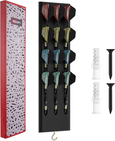 Dartpijl Houder - Dart Accessoire - Dart Opslag - Wandmontage Ontwerp - Voor 12 Darts - Zwart