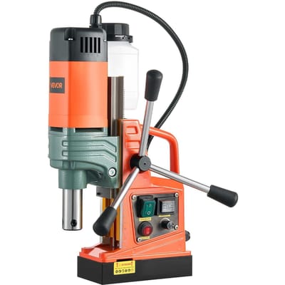 Magnetische Boormachine, 1450W Motor 50 mm Kernboor Diameter, 13000 N Magnetische Kracht, Draagbare Elektrische Magneetboorpers met 6 Kernboortjes, Variabele Snelheid,