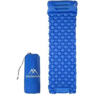 Ingebouwde Pomp Matras Outdoor Kamperen Picknick Slaapmat Reizen Draagbare Zachte Matras Comfort blauw