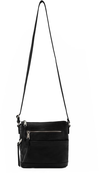 FREDsBRUDER Leren Schoudertas My Old Friend Crossbag Black Zwart