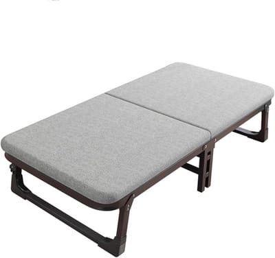 Opklapbed met Matras - Campingbed Logeerbed - Ruimtebesparend Slapen - Stevig Koolstofstaal Frame - 185x60x38cm - One Color