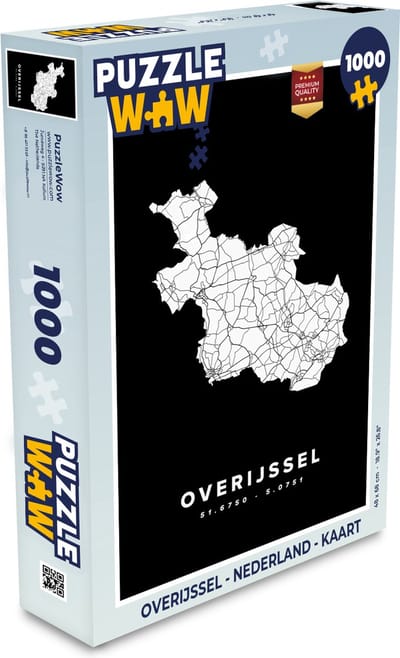 Puzzel Overijssel - Nederland - Kaart - Legpuzzel - Puzzel 1000 stukjes volwassenen