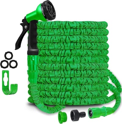 Flexibele uitbreidende magische slang met 8 functies spuitmondstuk - Blauw of groen - 50FT/15 m