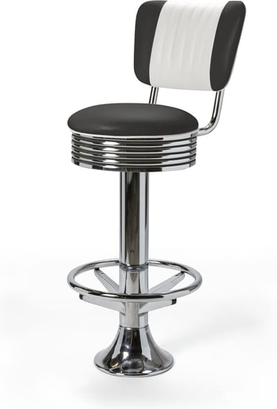 Bel Air Retro Barkruk BS-27CB Footring Zwart