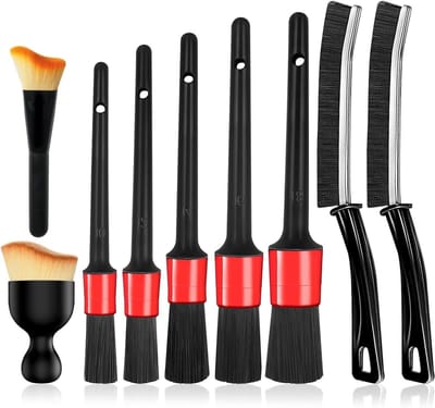 Allecta - Auto Detailing Borstel Set voor Automotive Reiniging en Wiel Motor - 12 Stuks