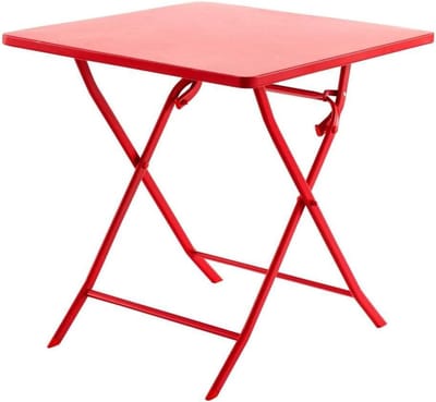 Vierkante tuintafel - Balkontafel terras - Buiten eten - Inklapbaar en roestwerend - 70x70x71 cm - Rood