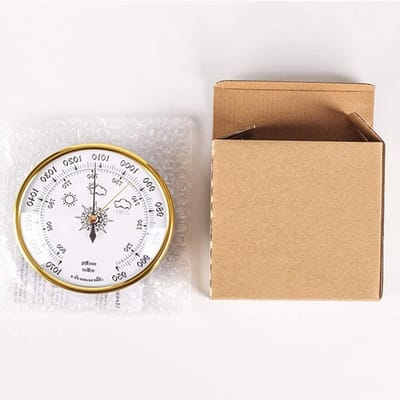 Analoog Weerstation - Luchtdrukmeter - Weer Monitoren - 3-in-1 Meting - Diameter 128 mm - Goud