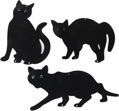Set van 3 Metalen Kat Afschrikken, Sterk Materiaal, Zwart, Effectieve Vogelafschrikking en Bescherming van de Tuin Tegen Ongenode Katten en Knaagdieren