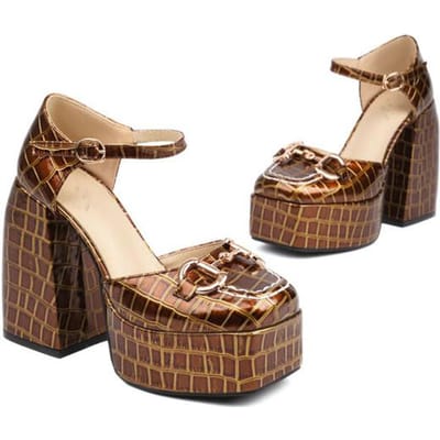 Luxe Platform Sandalen Dames Ontwerpers Zomer Nieuw Comfortabele Blokhak Schoenen Voor Dames Mode Mary 45 bruin