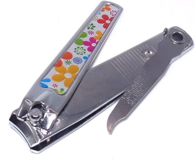 Nagelknipper groot met bloemopdruk