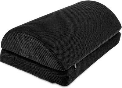 Famanu - Voetsteun Bureau Zwart, Afneembaar & Wasbaar In Hoogte Verstelbare Voetenbank, Antislip Voetsteun Bureau, Voetenbank Kantoor & Thuiskantoor Accessoires, Voetsteun
