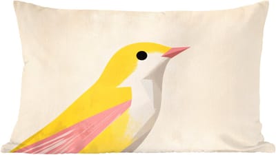 Sierkussens - Kussentjes Woonkamer - 60x40 cm - Vogel - Minimalistisch - Geel