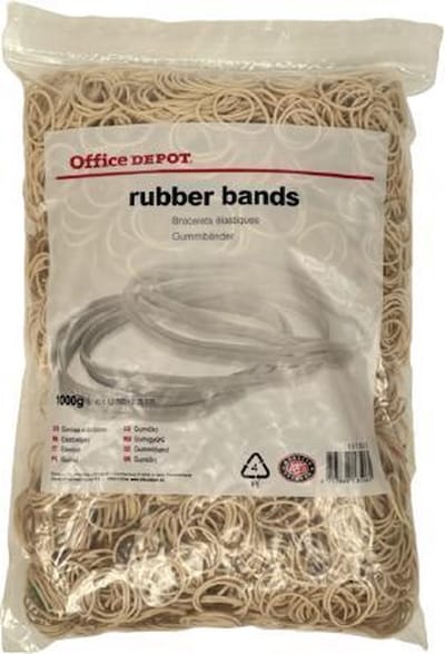 Elastiekjes breed 1KG(1000 gram) 40x1.2mm Ø 25 mm naturel Office Depot Elastiek