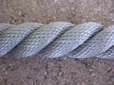 Touw Leuning - Sluit Touw - Binnenshuis Gebruik - 3-Strands Gedraaid - 30 mm Diameter - Zilver Grijs