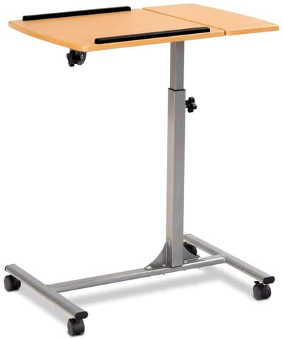 Laptoptafel op Wielen - Bedtafeltje - Bijzettafel - Lichtgrijs