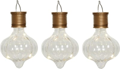 Lumineo solar hanglamp LED - 3x - Marrakech - kunststof - D8 x H12 cm