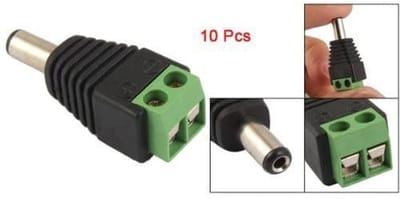 10 Stuks DC Voedingskabel Mannelijke Connector Plug 5.5mm x 2.1mm voor CCTV Camera