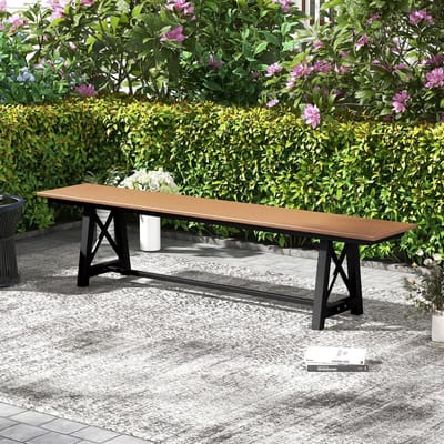 Tuinbank - Terrasbank Buitenbank - Ontspannen Buiten - Extra Sterk Frame - 183cm Lang - Bruin Zwart