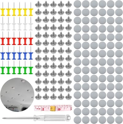 Complete Reparatieset voor Auto Zonnescherm met 90 Onderdelen, Inclusief Spijkers, Schroevendraaier en Meetlint voor Diverse Auto's