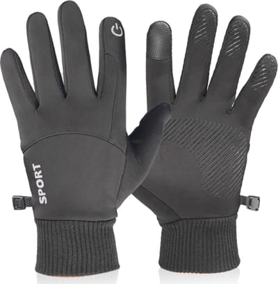 Fleece handschoenen Donkergrijs Maat L - - Winter 2023 - Scooter / Fiets / Wandelen - Heren en Dames - Sport - Touchscreen - Maat L - Donkergrijs - Sinterklaas - Kerst