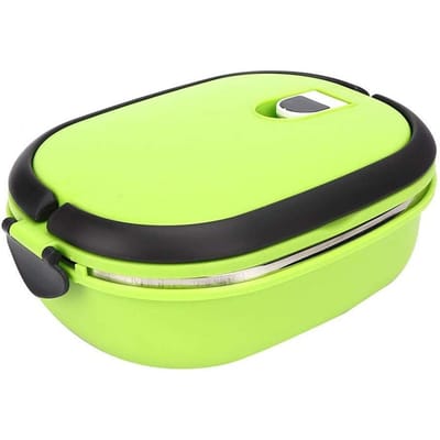 Boîtes Premium Haute Qualité Boîte à Bento Portative pour Déjeuner avec Poignée Pliante Doublure en Acier Inoxydable Récipients de Stockage Alimentaire Anti-fuite Bento d'Extérieur yellow