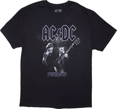 AC/DC - PWRD-UP B&W Photo Heren T-shirt - Zwart