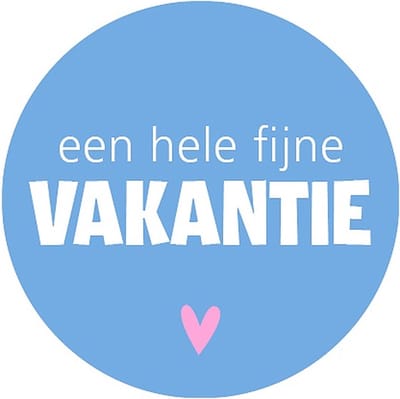 Grote Sluitsticker - Een hele fijne vakantie - Sticker - Sluitzegel – Lichtblauw - Wit - Rose - Hart / Hartje | Envelop - Traktatiezakje - | Cadeau - Gift - Cadeauzakje - Traktatie - Kado - Stickers | Chique inpakken - Label | DH collection