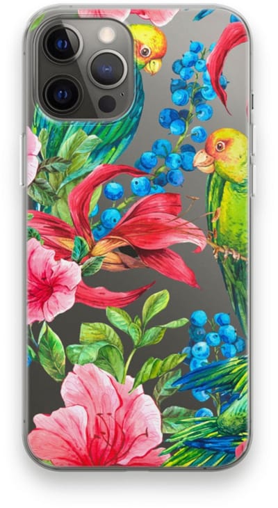 Case Company® - Hoesje geschikt voor iPhone 12 Pro Max hoesje - Papegaaien - Soft Cover Telefoonhoesje - Bescherming aan alle Kanten en Schermrand