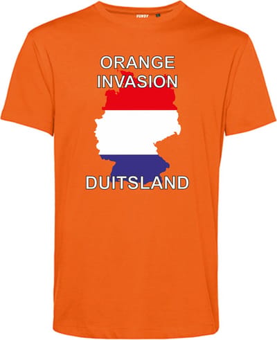 T-shirt Orange Invasion Duitsland | Koningsdag kleding | Oranje Shirt | Oranje | maat XS