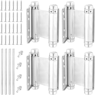 Set van 4 RVS Scharnieren 75 x 1.5mm, Dubbele Scharnieren voor Houten Deuren en Tuindeuren, Duurzaam en Roestvrij