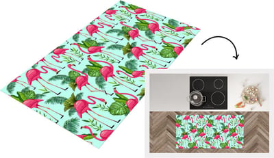 Keukenloper - Loper keuken - Flamingo - Jungle - Tropisch - Dieren - Patroon - 120x60 cm - Keukenloper vinyl